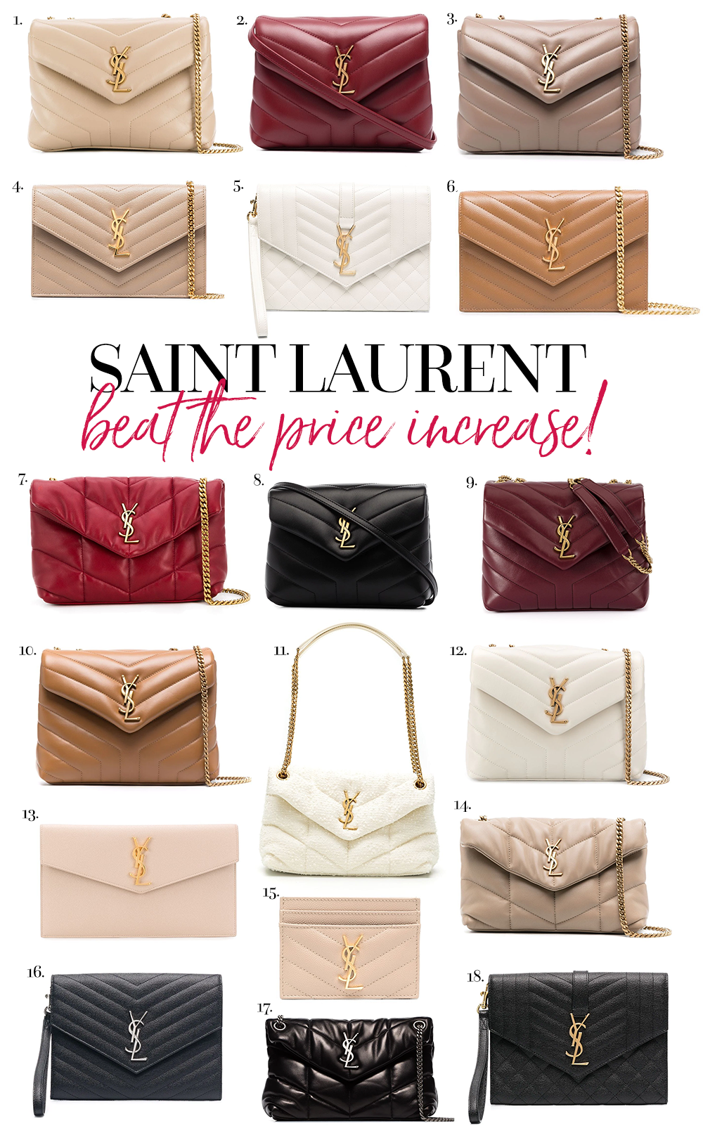 BEFORE & AFTER: YSL Price Increase 2022 on Bags